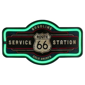 Northlight LED Lighted 'Route 66 Service Station' Neon Style Wall Sign - 1 of 3