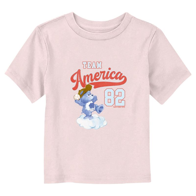 Care Bears Team America Baseball Grumpy Bear  T-Shirt - Light Pink - 2T, 1 of 4