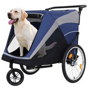 Kumasinova 2-in-1 Pet Bike Trailer,Push Cart with Quick Release Wheel,Internal Leash,Dual Cup Pockets,Storage Bag,Holds Pets Up to 100 lbs - 1 of 4
