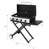 Karl Home 4 Burner Foldable Propane Griddle Rolling Flat Top Gas Grill with Wheels and Lid for Outdoor Cooking Camping - 2 of 4