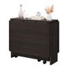 Foldable Dining Table with Wheels - Space-Saving 2-Layer Storage Table for Small Kitchens - 3 of 4
