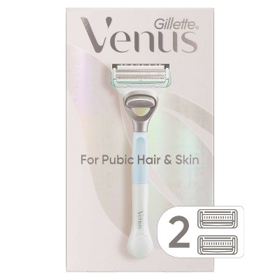 Venus for Pubic Hair & Skin Women's Razor + 2 Razor Blade Refills