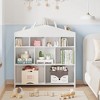 Garvee Toy Storage Organizer 9-Cubby Kids Bookshelf,Toddlers Playhouse Cabinet Shelf for Boys Girls Wooden Cubby Storage Toy Shelf for Playroom,White - 2 of 4