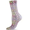 Memoi Women's Lounge Lizard Print Colorful Fishnet Crew Sock Multi One Size - 3 of 4
