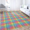 Crayola Multi Plaid Multicolor Area Rug by Well Woven - 2 of 4