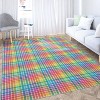 Crayola Multi Plaid Multicolor Area Rug by Well Woven - image 2 of 4