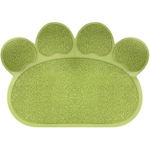 Non Slip Food and Litter Mat for Dogs and Cats- Floor Protecting Paw Shaped Mat for Cat and Dog Bowls - 1 of 1