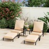 Pamapic 5-Piece Metal Outdoor Patio Sofa Seating Group Chaise Lounge with Cushions and Ottomans - 2 of 4