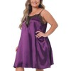 Agnes Orinda Women's Plus Size Lace Spaghetti Lounge Nightgowns - 2 of 4