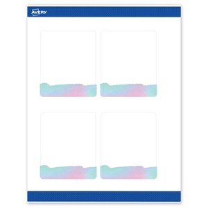 Avery Rectangle Labels, Watercolors Design, 4" x 3-1/3", 40ct - 1 of 4