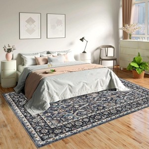 Persian Style Washable Rug, 8x10 Feet Low Pile & Non-Slip, for Bedroom Dining Room Home Office - 1 of 4
