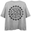 Black Butler Gothic Art Crew Neck Short Sleeve Gray Heather Women’s Crop Top - 3 of 4