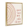 Stupell Industries You're My Sunshine Motivational Phrase Boho Stripe Circle Floating Frame Canvas Art, Gold, 17" x 21" - 2 of 4