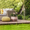 Outsunny Garden Fence, 4 Pack Metal Fence Panels, 11.5', Animal Barrier & Decorative Yard Border Edging, Landscape, 43" H, Square Vines - 2 of 4
