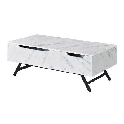 NicBex Modern 48.5" Rectangle Coffee Table with Drawer, Hidden Storage, Lift Top and Metal Legs for Living Room