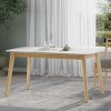 Rectangle Wooden Kitchen Table,End Table With Faux Wood Tabletop And Rubberwood legs,Indoor Natural Walnut Wood Dining Room Table-Cuddlewood - 3 of 4