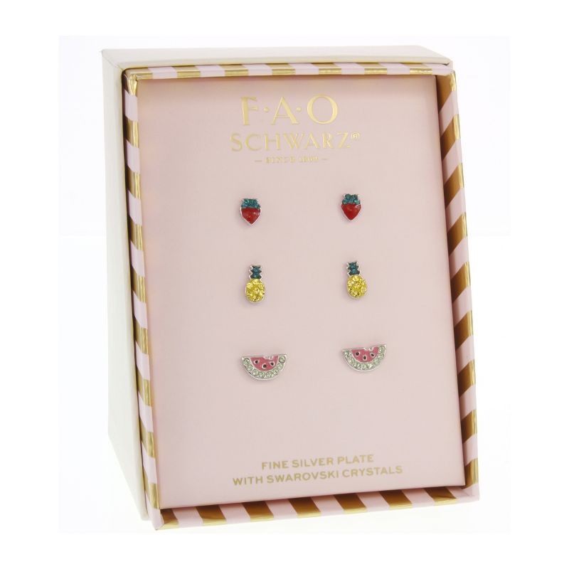 FAO Schwarz Strawberry, Pineapple, Watermelon Stud Earring Set, 2 of 4
