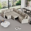 126" Convertible L-Shaped Sectional Sofa with Pull-Out Sofa Bed, Charging Ports, Cup Holders & Back Pillows - 2 of 4