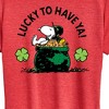 Women's - Peanuts - Lucky To Have Ya Short Sleeve Graphic T-Shirt - 2 of 4