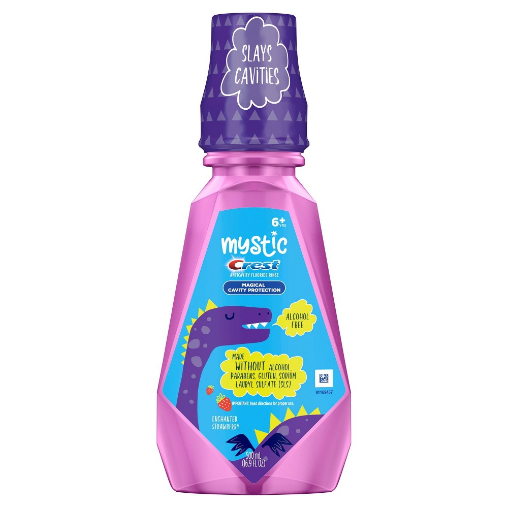 MYSTIC by Crest Kid's Mouthwash Alcohol Free Enchanted Strawberry Flavor Kids 6+ - 16.9 fl oz