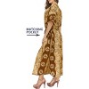 HAPPY BAY Women's Summer Pocket Nightgown Batik Caftan for Womens Sleepwear Long House Loungewear Dashiki Dress Plus Size 1X-2X Brown, Sun - 2 of 4