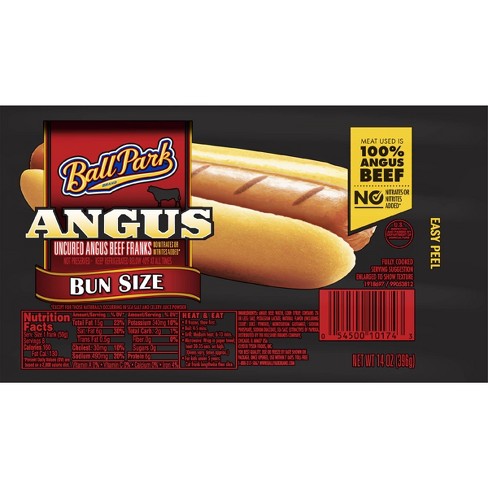 Ball Park Bun Size Uncured Angus Beef Franks - 14oz/8ct : Target