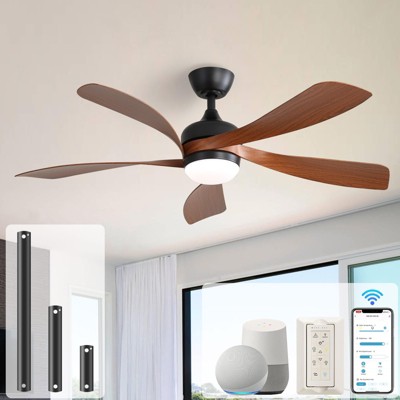 HOMLUX 52" Smart Ceiling Fan with Light & 3 Control Ways & 6-Speed & 2-Timer