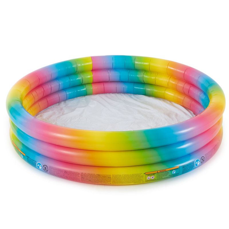 Intex 58449EP Rainbow Ombre 3 Ring Circular Inflatable Outdoor Swimming Pool with for Kids Ages 2 Years or Older, 4 of 7