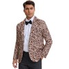 Lars Amadeus Men's Vintage Slim Fit One Button Party Animal Printed Blazer - 2 of 4