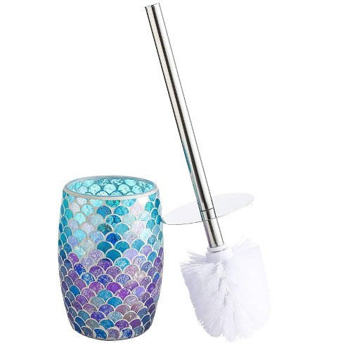 Whole Housewares Bathroom Accessories Toilet Brush Set - Toilet Bowl Cleaner  Brush and Holder (Silver)