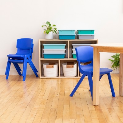Bright Blue Ergonomic Plastic Stackable School Chair 4-Pack