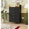 Modern 5-Drawer Tall Dresser for Bedroom, Wood Chest of Drawers with Silent Closing Slides - 2 of 4