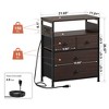 WOWLIVE Nightstand with 4 Drawers & Outlet,  Bedside Table with LED Lights & 2-Tier wooden Shelf - 2 of 4