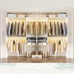Besiost 154-In Closet Organizer System Wall-mounted with Extendable Hanging Rods - 1 of 3