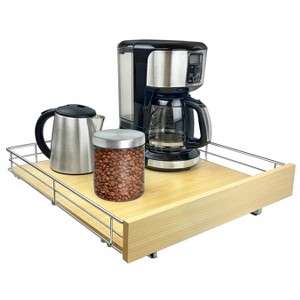 Lynk Professional Select Slide Out Wood Cabinet Organizer - Pull Out Under Cabinet Sliding Wood Shelf - 20" x 21" - Wood and Chrome - 1 of 4