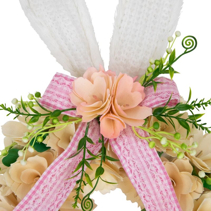 Northlight Wooden Floral Artificial Easter Wreath with Rabbit Ears and Paws - 18", 3 of 7