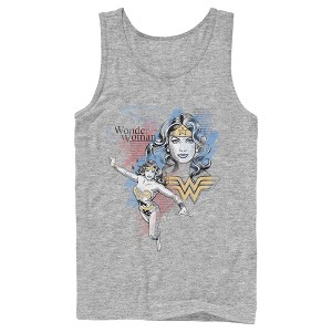 Men's Justice League Vintage Watercolor Sketch Portrait Tank Top - 1 of 4