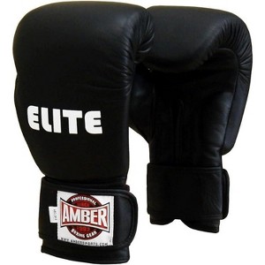 Amber Fight Gear Leather Punching Bag Gloves with Hook and Loop Closure - Ideal for Heavy Bag Training and Sparring, 12oz - 1 of 4