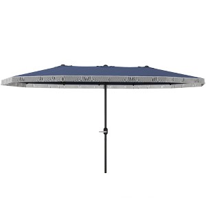 Outsunny 15ft Extra Large Patio Umbrella, UPF30+ Double-sided Rectangle Umbrella with Easy Crank Handle, 2 Vents for Garden Pool Lawn - 1 of 4