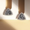 SOHI Women's Crystal Silver Crystal Cluster Triangle Stud Earrings - 2 of 4