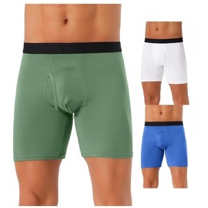 INSPIRE CHIC Men's 3 Pack Lightweight Soft Stretch Open-fly Basic Boxer Briefs - 1 of 4
