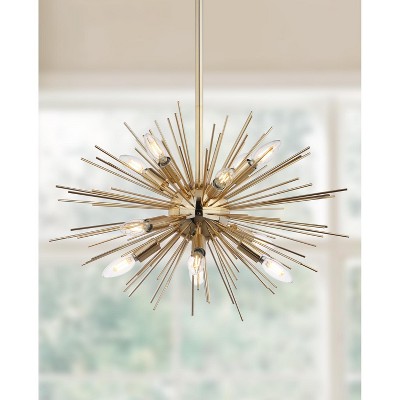 Retro Vibe Gold Sputnik Starburst 24.5" Pendant Light
