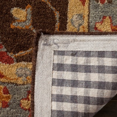 Heritage Charcoal and Blue Wool 8' Square Area Rug