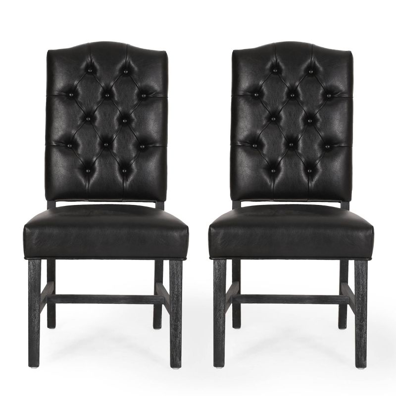2pk Hyvonen Contemporary Upholstered Tufted Dining Chairs - Christopher Knight Home, 1 of 13