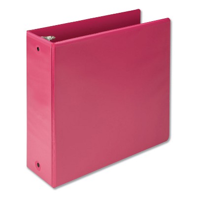 Samsill Biobased Economy Round Ring View Binders  4" Capacity 11 x 8.5 Berry 17396