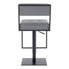 Michele Adjustable Faux Leather Metal Barstool Gray/Black - Armen Living: Square Upholstered, 250lb Capacity, Footrest - 3 of 4