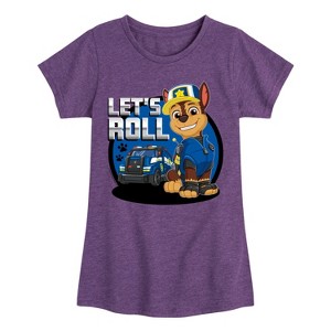 Girls' - Paw Patrol - Chase Let's Roll Fitted Short Sleeve Graphic T-Shirt - 1 of 4