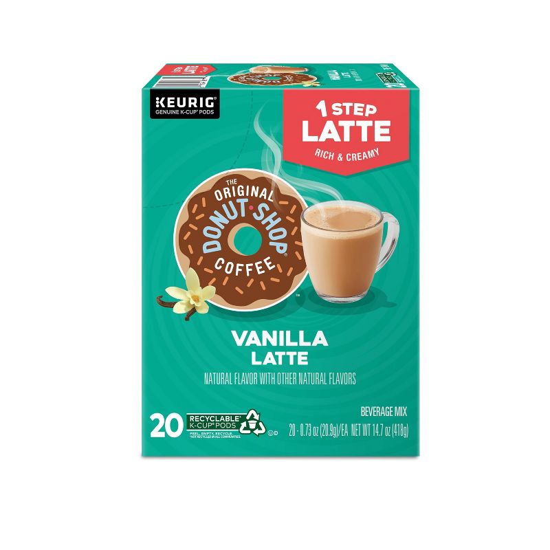 The Original Donut Shop One Step Latte Vanilla Dark Roast- Keurig K-Cup Coffee Pods - 20ct, 4 of 15