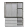 ORRD 4 Door Wardrobe Armoire Closet with 3 Drawers, Natural - 4 of 4