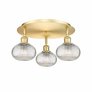 Ithaca - 3 Light Flush Mount In Industrial Style-8 Inches Tall and 17.75 Inches Wide - 1 of 1